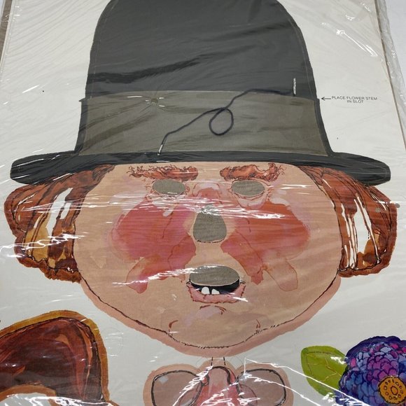 Vintage New Clown Cardboard Mask Kit Halloween 1979 Current Die Cut Old Stock - Picture 4 of 6